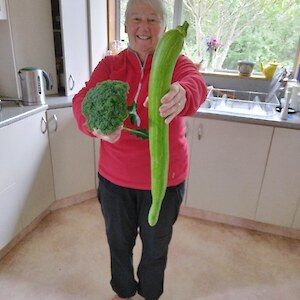 Zuchinni ramplicant and a good sized brocolli!